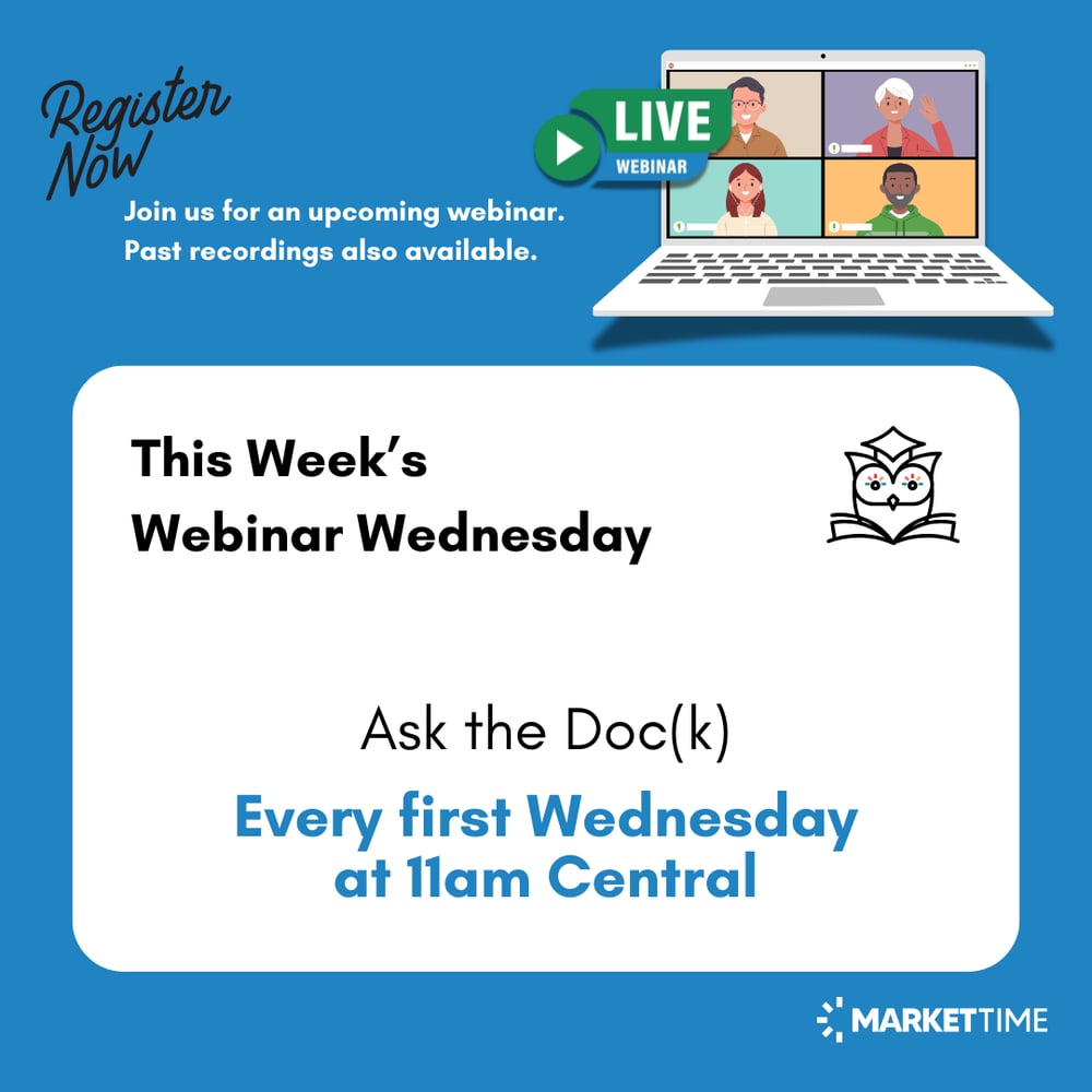 MarketTime Webinar Calendar