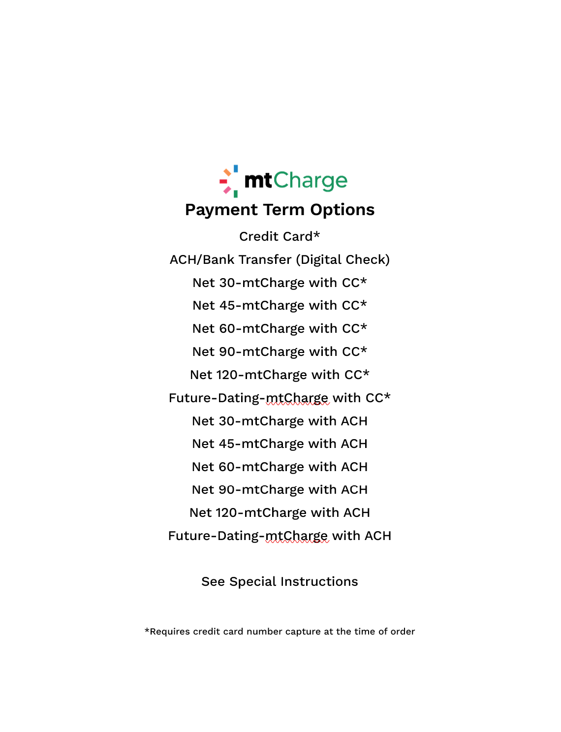 mtcharge terms